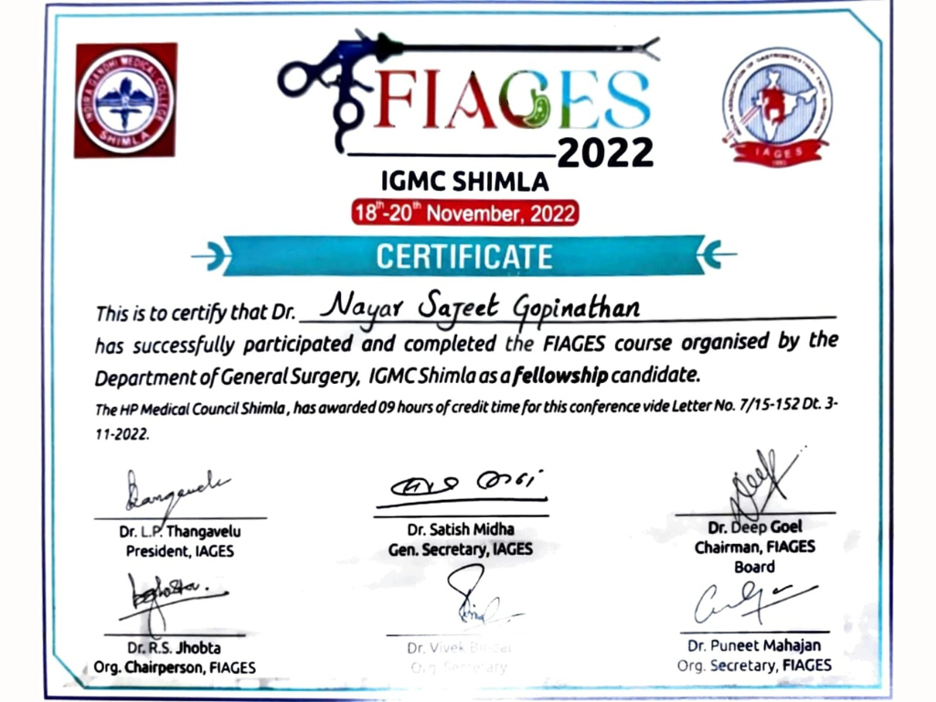 FIAGES 2022 Certificate