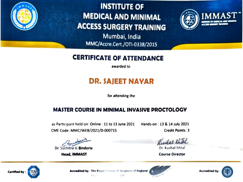 IMMAST Certificate